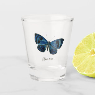 Verre A Shot Papillon vintage personnalisé bleu simple lancer g