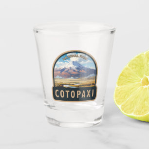 Verre A Shot Parc national de Cotopaxi Equateur Travel Art Vint
