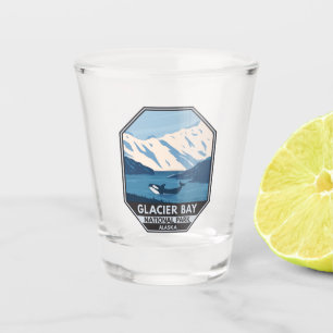 Verre A Shot Parc national de Glacier Bay Alaska Orca Art Vinta
