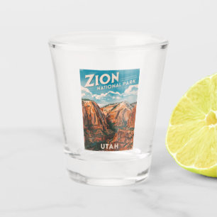 Verre A Shot Parc national de la Sion Vintage voyage Utah Retro