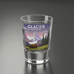 Verre A Shot Parc national du Glacier vintage