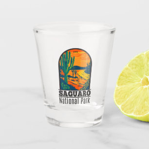 Verre A Shot Parc national du Saguaro Arizona Vintage