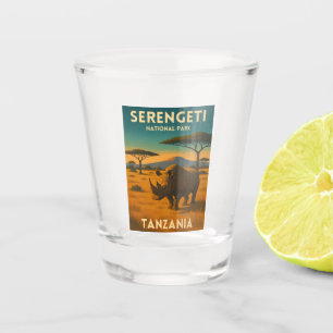 Verre A Shot Parc national du Serengeti Voyage Afrique Vintage
