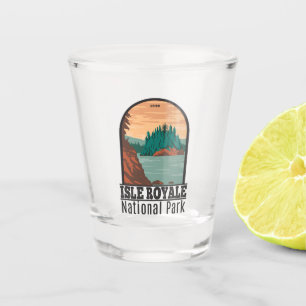 Verre A Shot Parc national Isle Royale Michigan Vintage