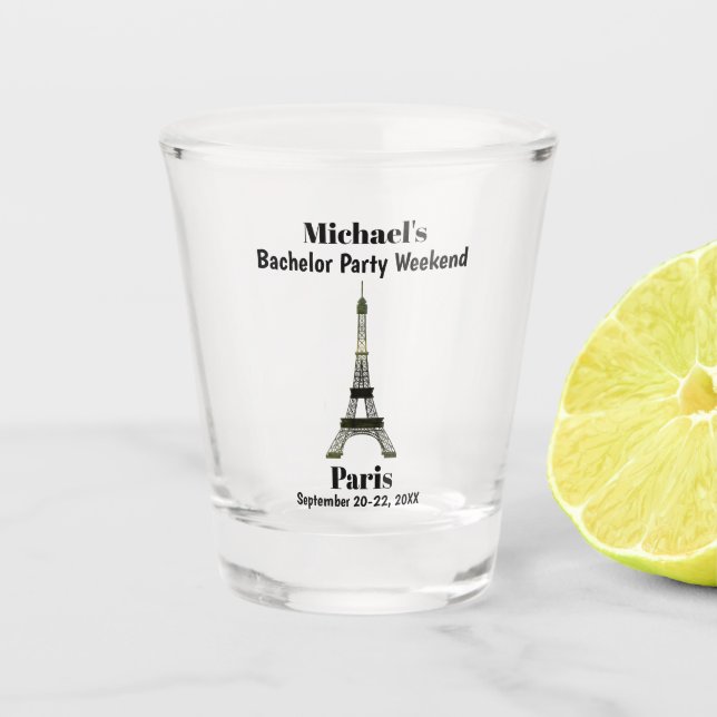 Verre A Shot Paris France Tour Eiffel Bachelor Party Favoriser (Devant)
