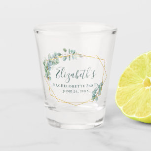 Verre A Shot Partie de Bachelorette de vert d'eucalyptus