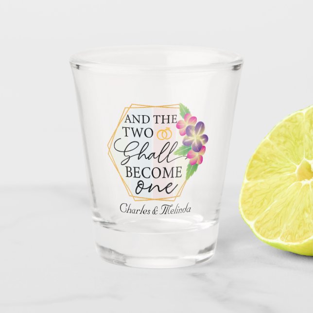 Verre A Shot partie d'engagement mignon ajouter des noms (Devant)