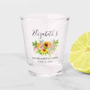 Verre A Shot Partie florale de Bachelorette de tournesol