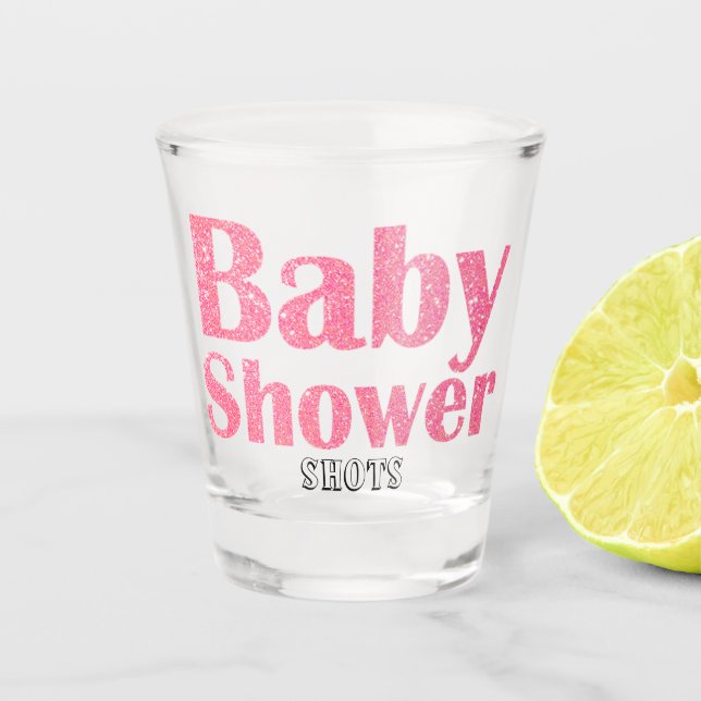 Verre A Shot Parties scintillant rose Fille Baby shower Tirs (Devant)