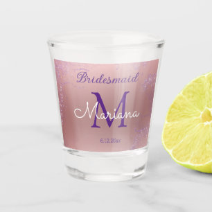 Verre A Shot parties scintillant rose métallique violet bridesm