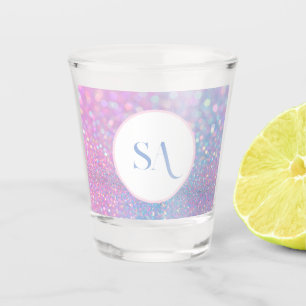 Verre A Shot Parties scintillant rose pastel personnalisée Verr