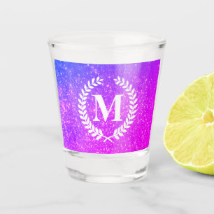 Verre A Shot Parties scintillant Violette Avec Monogramme