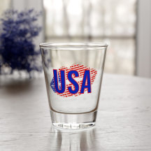 Patriotique USA Monogram Lipstick Kiss Shot Glass