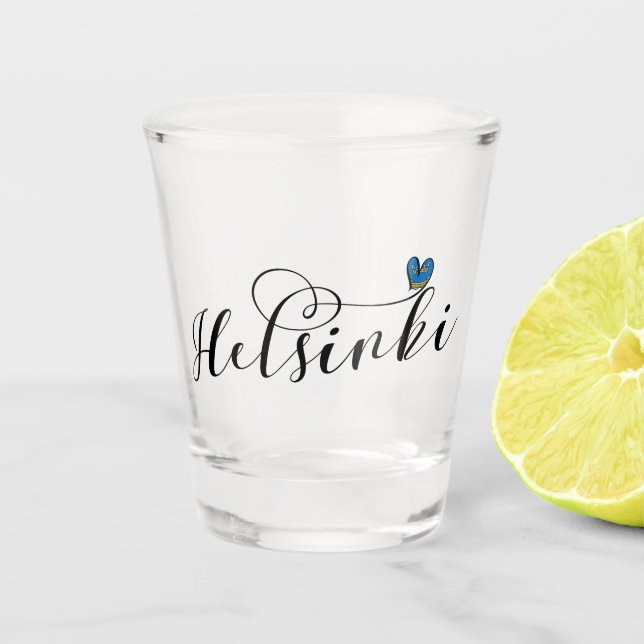 Verre A Shot Pavillon Helsinki En Coeur, Finlande (Devant)