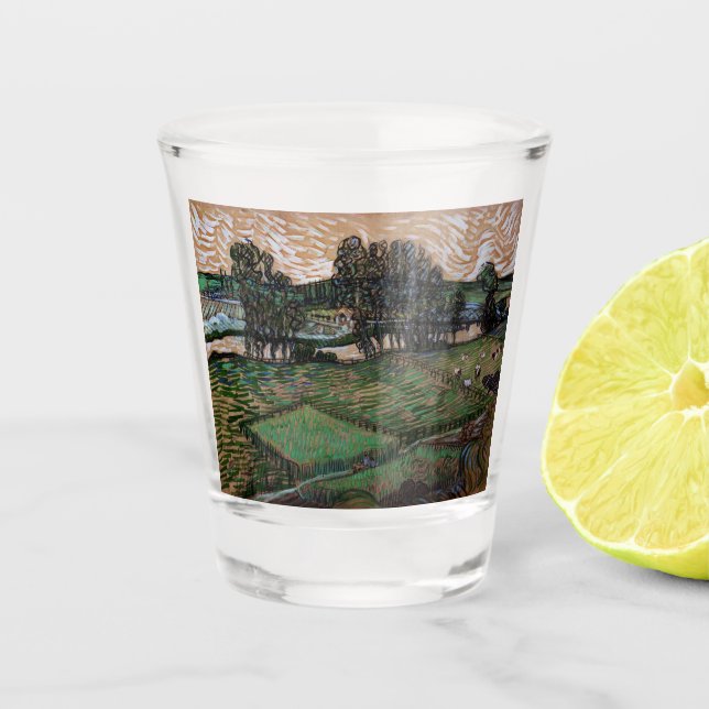 Verre A Shot Paysage avec pont à travers l'Oise (van Gogh) (Devant)