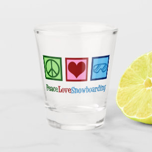 Verre A Shot Peace Love Snowboard