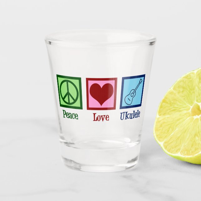 Verre A Shot Peace Love Ukulele (Devant)