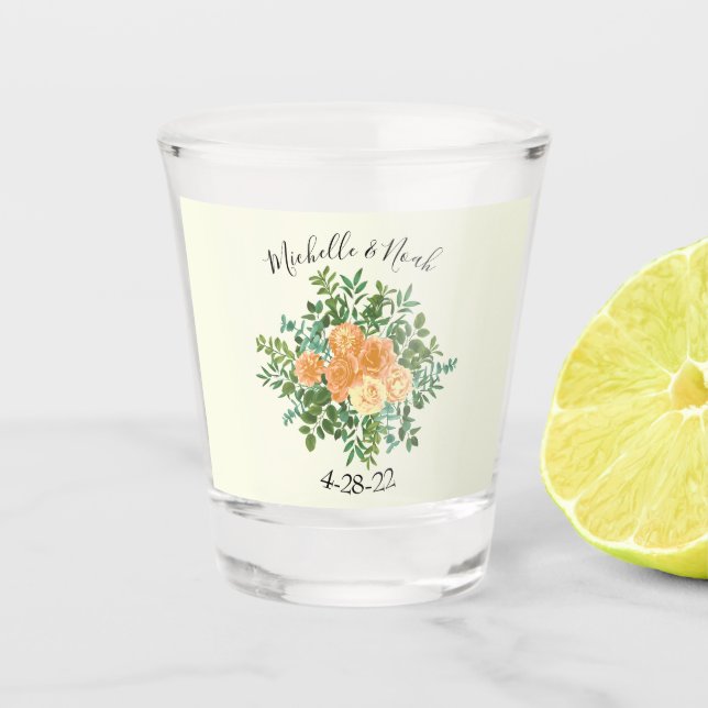 Verre A Shot Peach Ivory Mariage Rose Vintage (Devant)