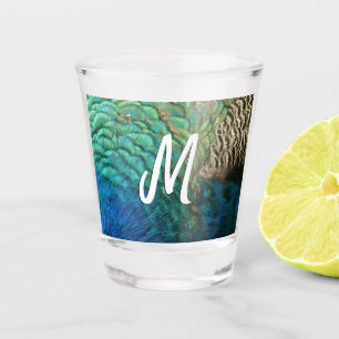 Verre A Shot Peacock Plumes I Colorful Abstrait Nature Design