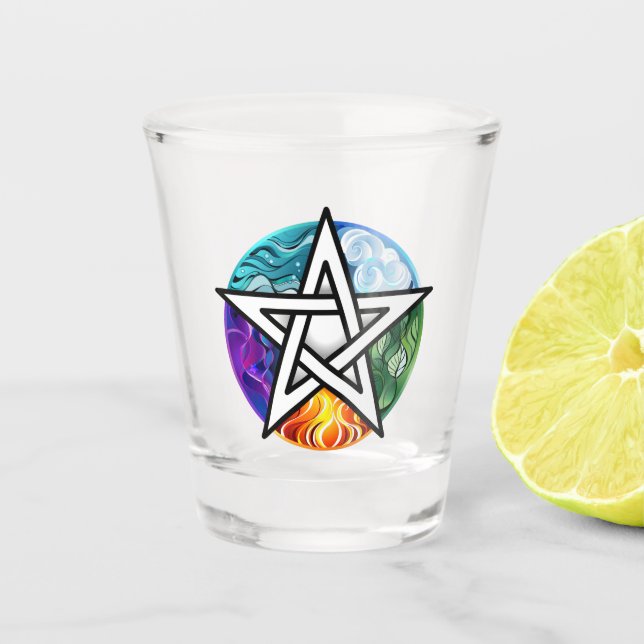Verre A Shot pentagramme du Wiccan (Devant)