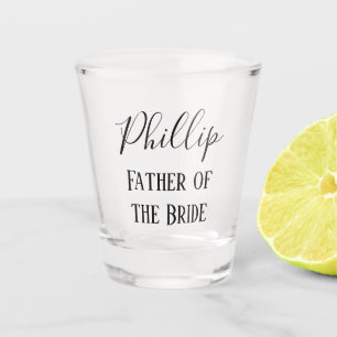 Verre A Shot Père de la calligraphie de jeune mariée