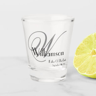 Verre A Shot Père De La Mariée Cadeau Moderne Monogramme Nom Mi