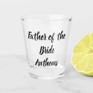 Verre A Shot Père de la mariée Noir Nom personnalisé Mariage ca