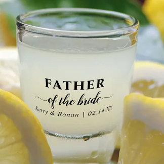 Verre A Shot Père personnalisé de la fête de mariage de mariée