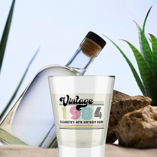 Verre A Shot Personnalisé Avec Nom N'Importe Quel Âge Vintage A