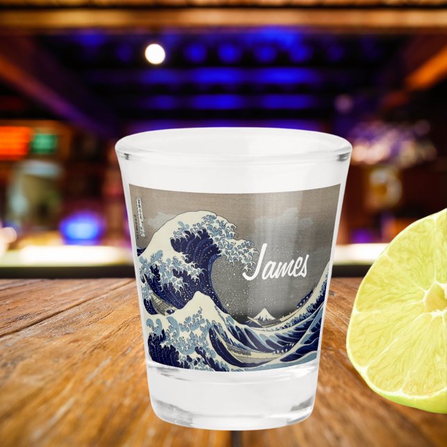 Verre A Shot Personnalisé Great Wave peinture japonaise (Créateur téléchargé)
