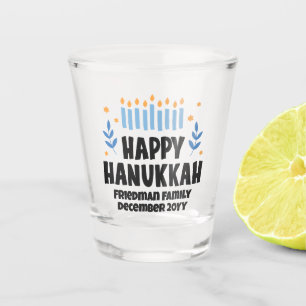 Verre A Shot Personnalisé Happy Hanoukka Party Favoriser le ver