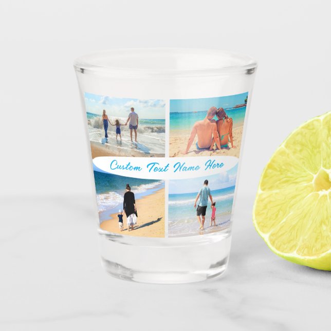 Verre A Shot Personnalisez votre collection photo Cadeau et tex (Devant)