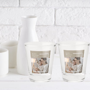 Verre A Shot Photo de famille moderne beige   Heureuse Sainte P