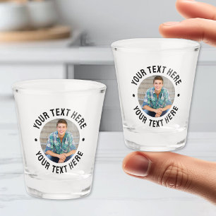 Verre A Shot Photo et texte personnalisés