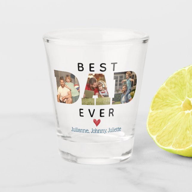 Verre A Shot Photo PERSONNALISÉE Best DAD Ever Fête des pères C (Devant)