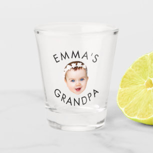 Verre A Shot Photo personnalisée Face Maman Grand-mère Grand-pè