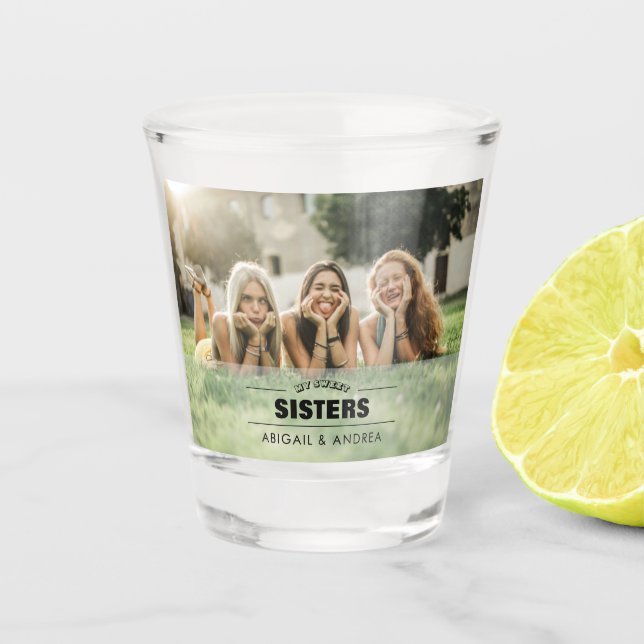 Verre A Shot Photo sur mesure des soeurs (Devant)