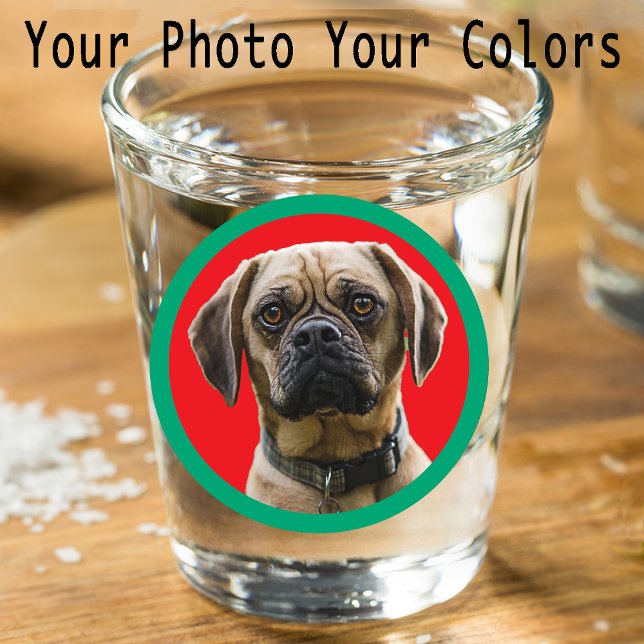 Verre A Shot Photo unique personnalisée Stocking Stuffer Pet Am (Créateur téléchargé)