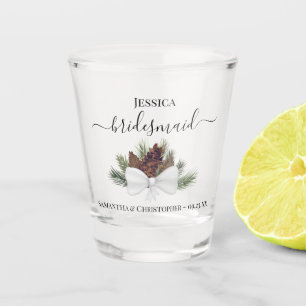 Verre A Shot Pinecones rustiques Élégant Mariage de Bridesmaid