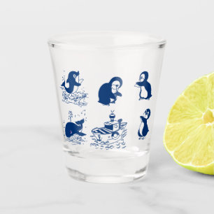 Verre A Shot Pingouins, baleines et dauphins
