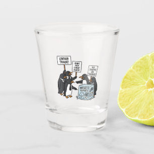 Verre A Shot Pingouins contre les tarifs douaniers anti-Trump