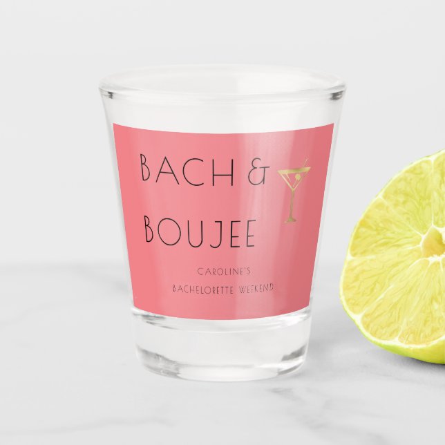 Verre A Shot Pink Bach et Boujee Bachelorette (Devant)