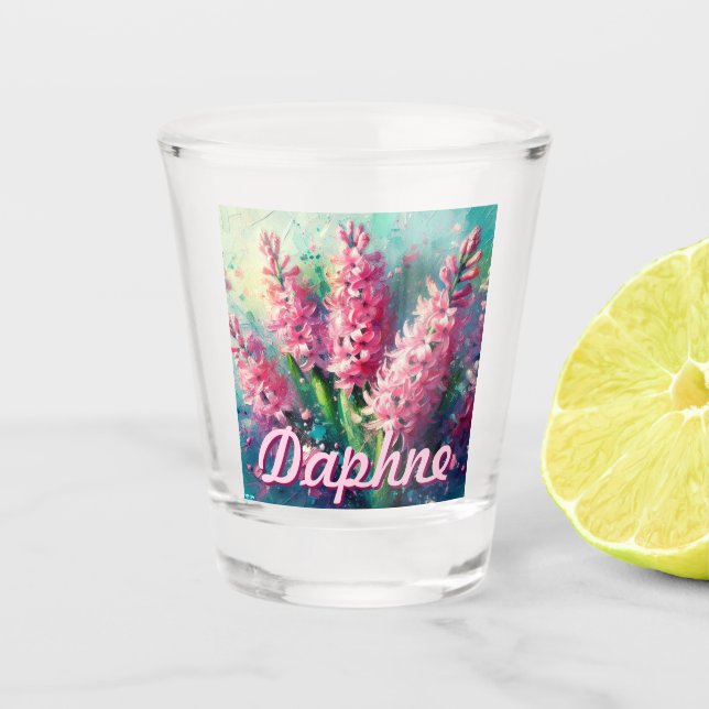 Verre A Shot Pink Hyacinths Hyacinth Floral Personalized (Devant)