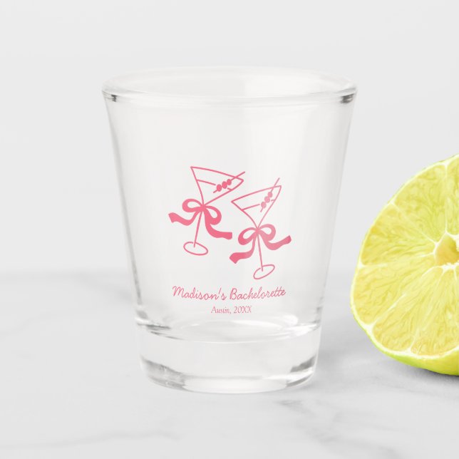 Verre A Shot Pink Martini Coquette Bachelorette Party Favoriser (Devant)