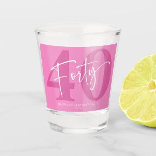 Verre A Shot Pink Quarante-quarantième anniversaire cadeau