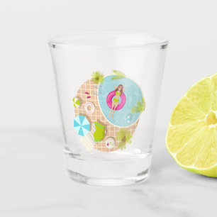 Verre A Shot Piscine fille en bikini plage d'été