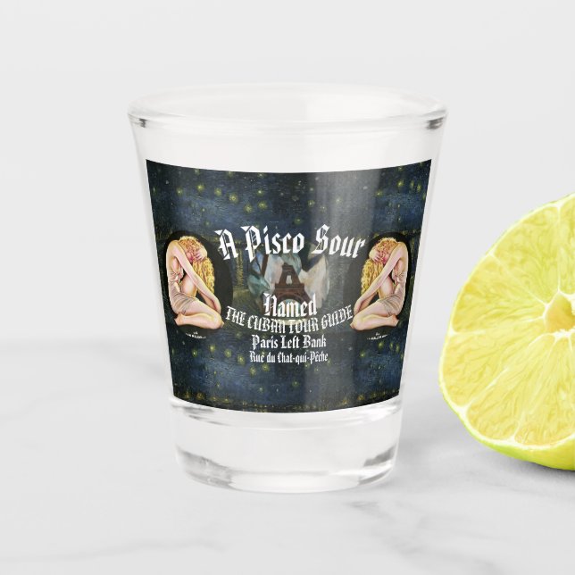 VERRE A SHOT PISCO SOUR NOMMÉ GUIDE DE TOUR CUBAN (Devant)