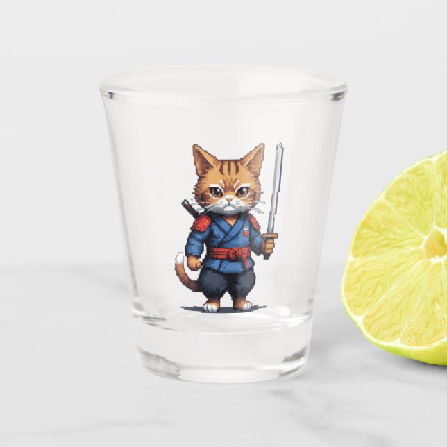 Verre A Shot Pixel de chats Samurai (Devant)