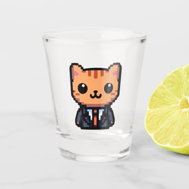 Verre A Shot Pixel Purfection Chat (Devant)