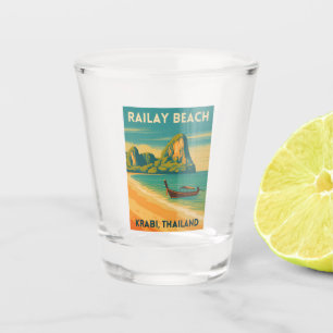 Verre A Shot Plage du chemin de fer rétro Vintage voyage Krabi 